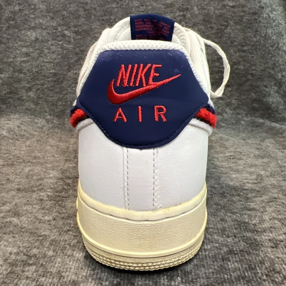 Air Force‎ One Low 3D Chenille Swoosh White Red Blue Mens Size 13